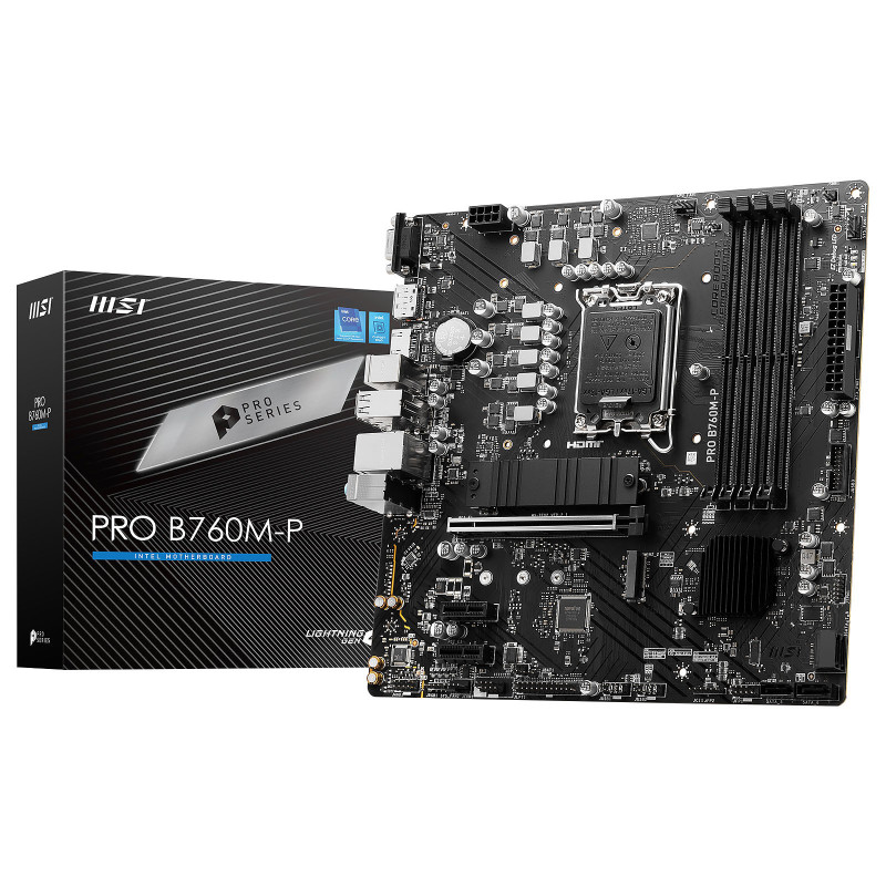 Carte Mère Intel MSI PRO B760M-P - DDR5 (MSI_911-7E02-009) Msi
