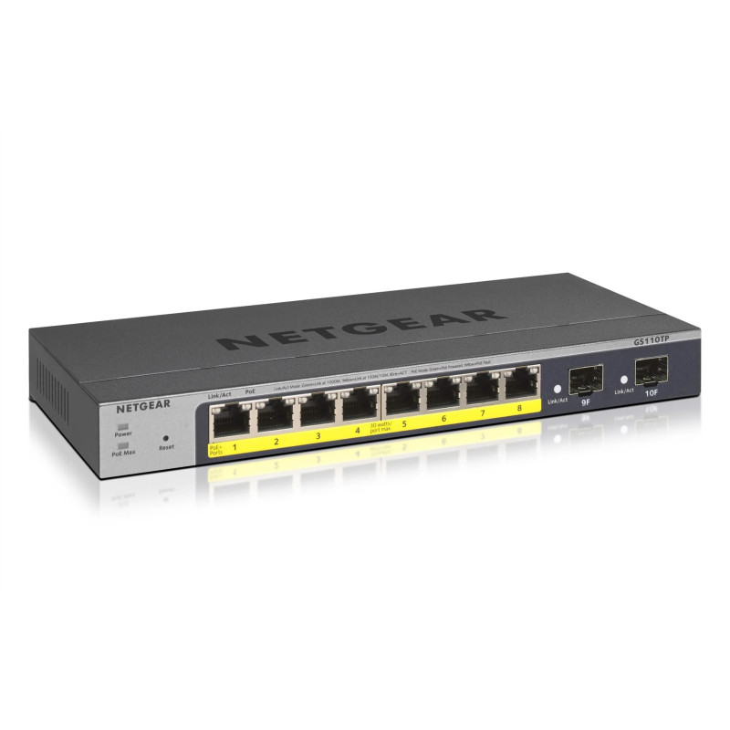 NETGEAR GS110TP Géré L2/L3/L4 Gigabit Ethernet (10/100/1000) Connexion Ethernet, supportant l'alimentation via ce port (PoE) NET