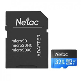 Netac P500 MicroSDHC Card with SD Adapter U1 Class 10 - 32GB (NT02P500STN-032G-R) Netac