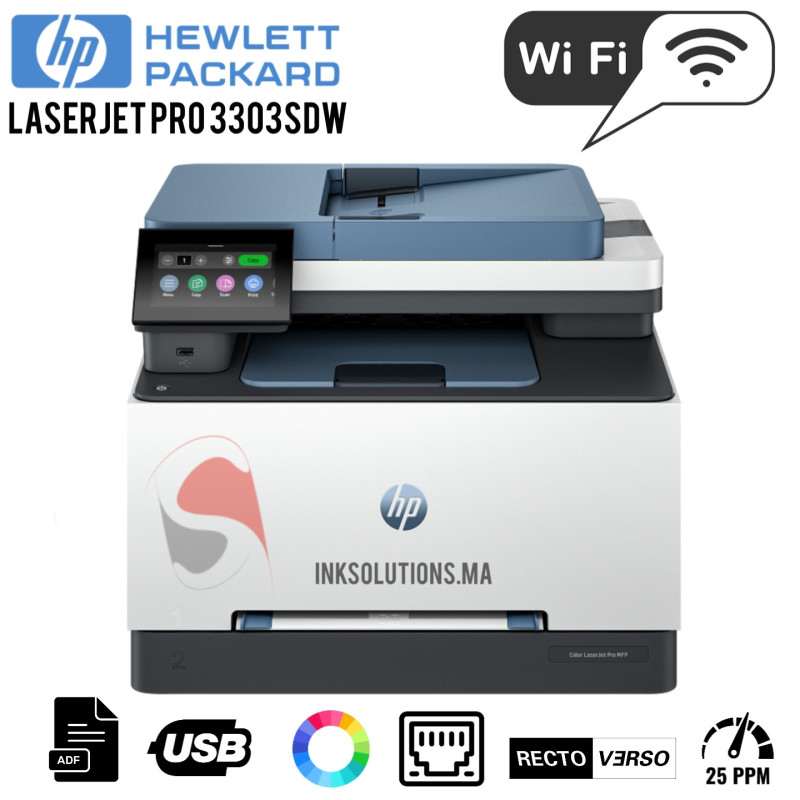 Imprimante Multifonction Laser Couleur HP LaserJet Pro 3303sdw (499M6A) Hp