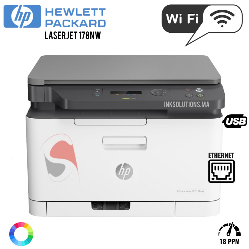 Imprimante Multifonction Laser Couleur HP 178nw (4ZB96A)