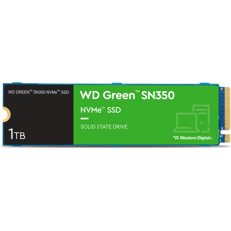Disque dur interne SSD WD Green SN350 M.2 2280 PCI 3D NAND NVMe 1 To (WDS100T3G0C-00AZL0) Western Digital