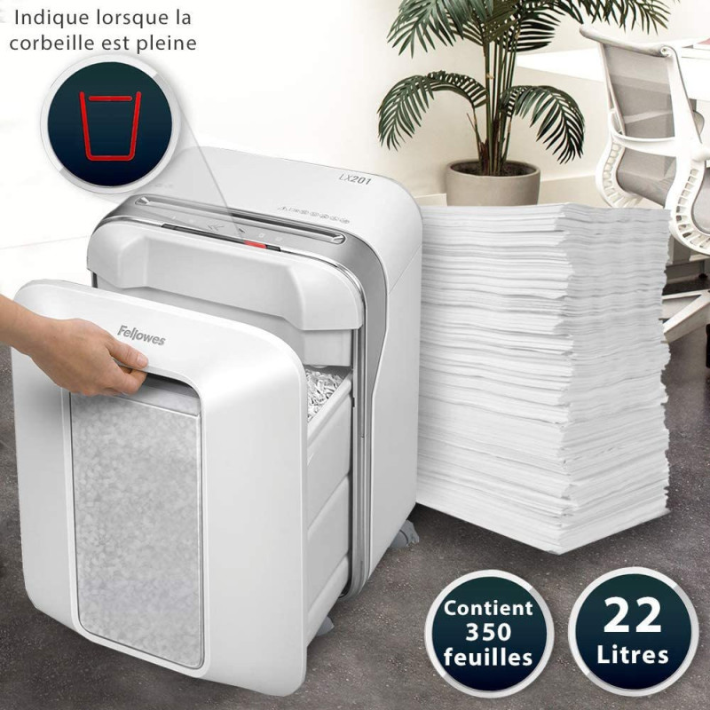 Destructeur Fellowes Powershred LX201 microparticules (5050101) Fellowes