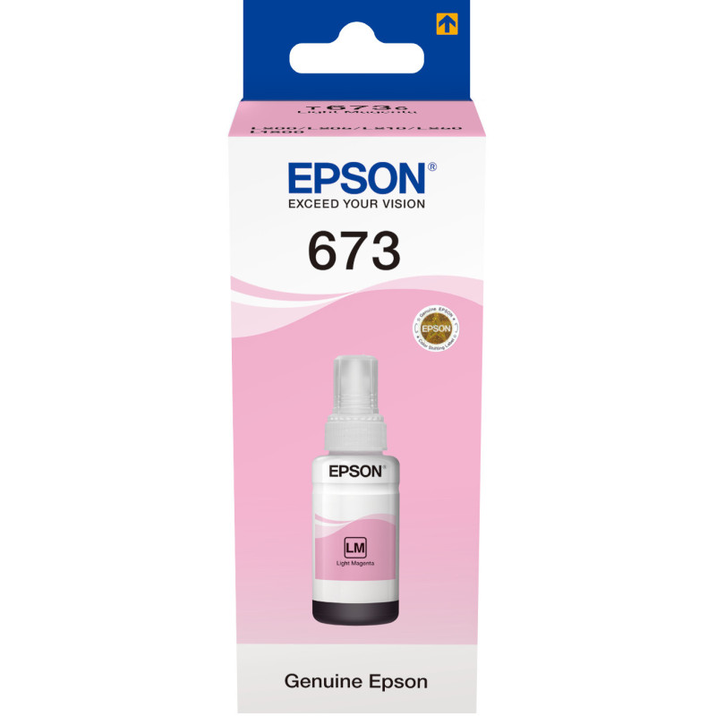 Epson 673 LM (T6736) Magenta Clair - Bouteille d'encre d'origine (C13T67364A) EPSON