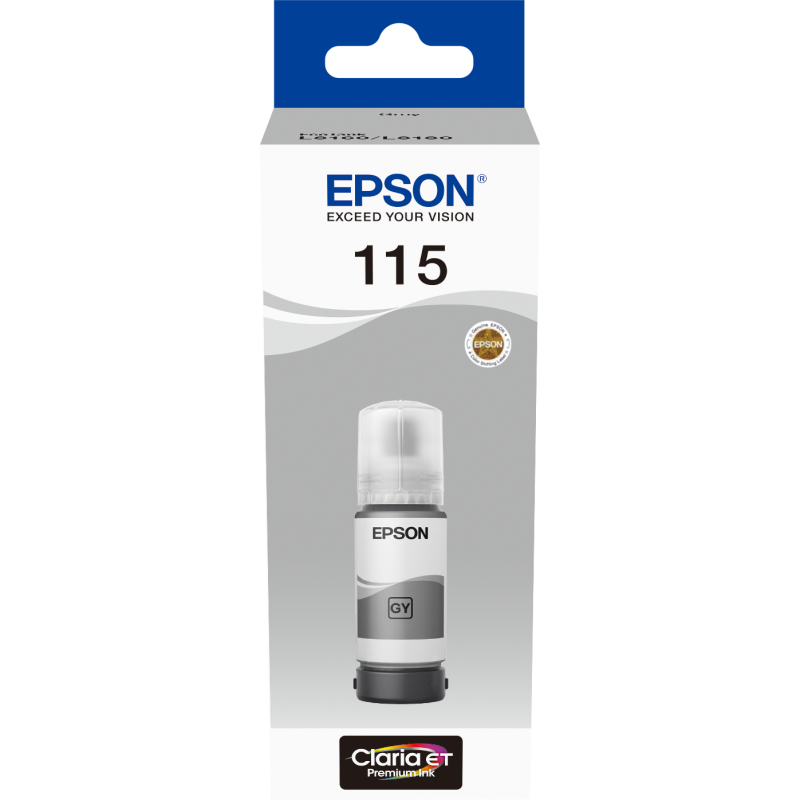 Bouteille d'encre Epson 115 Gris EcoTank d'origine (C13T07D54A) EPSON