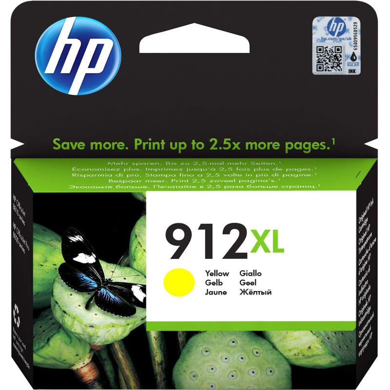 Cartouche d'encre grande capacité d'origine HP 912XL Jaune (3YL83AE) Hp