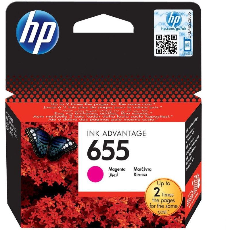 Cartouche d'encre HP d'origine 655 Magenta (CZ111AE) Hp