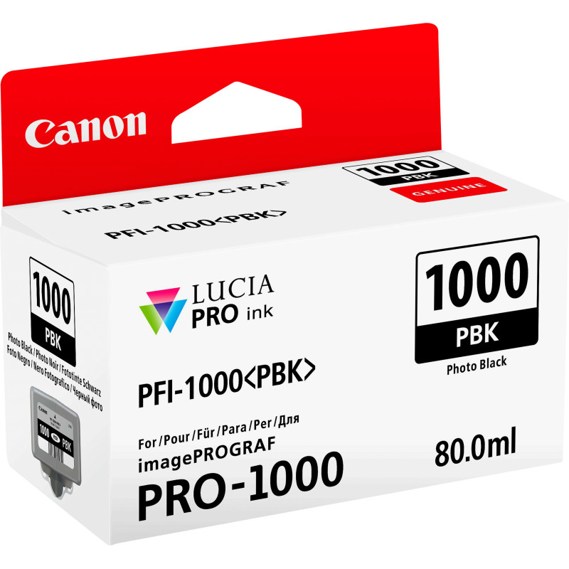 Cartouche d'encre Canon d'origine PFI-1000PBK Noir photo (0546C001AA)