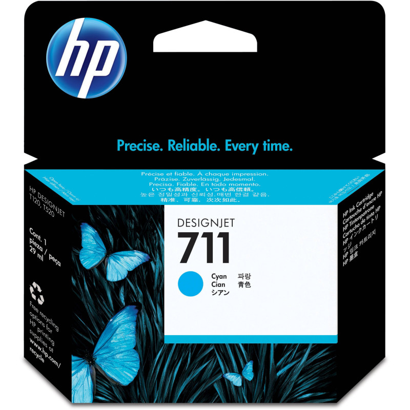 Cartouche d'encre HP d'origine 711 Cyan (CZ130A)