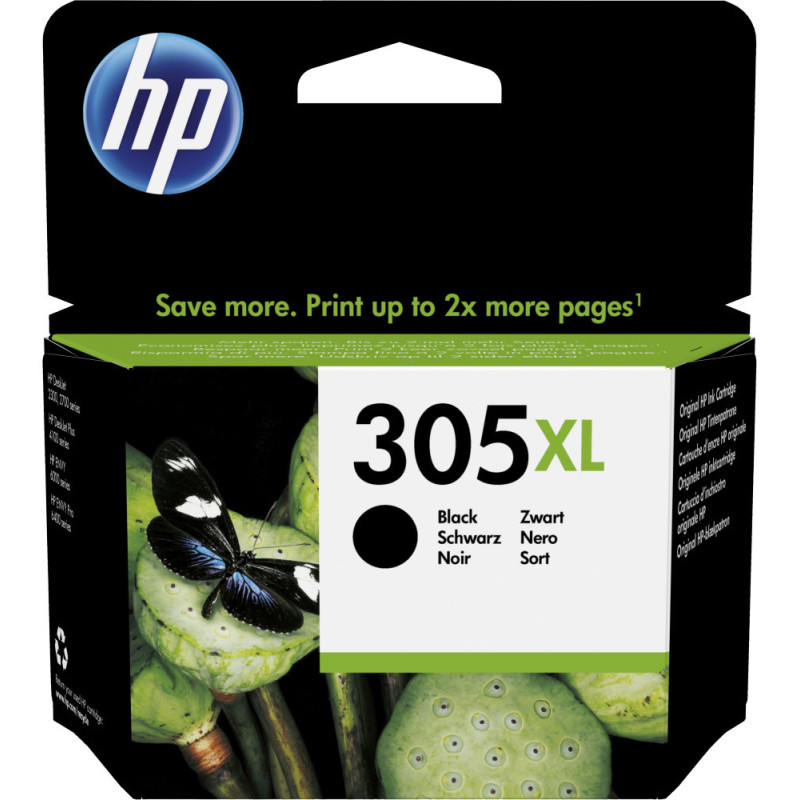 Cartouche d'encre HP 305XL Noir double capacité d'origine (3YM62AE) Hp