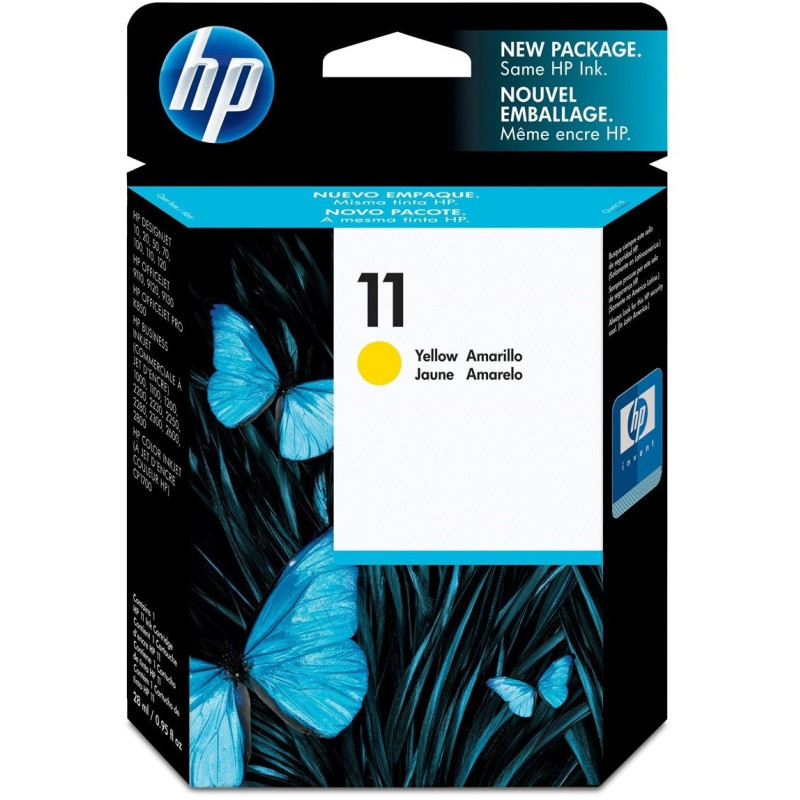 Cartouche d'encre HP d'origine 11 Jaune (C4838A) Hp