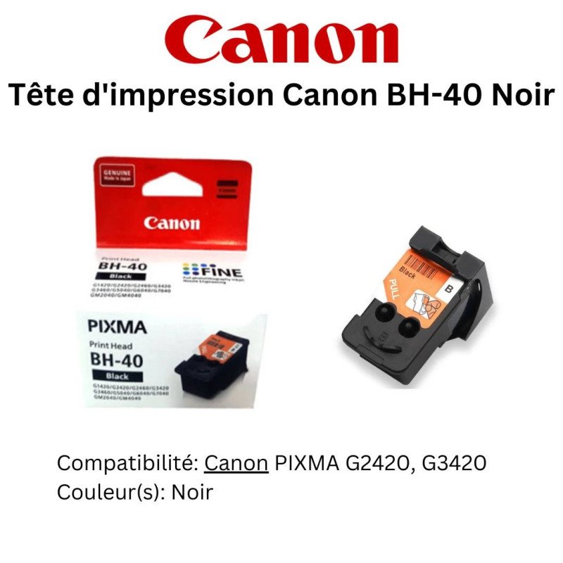 Tête d'impression Canon BH-40 Noir ORIGINAL (3421C001AA)