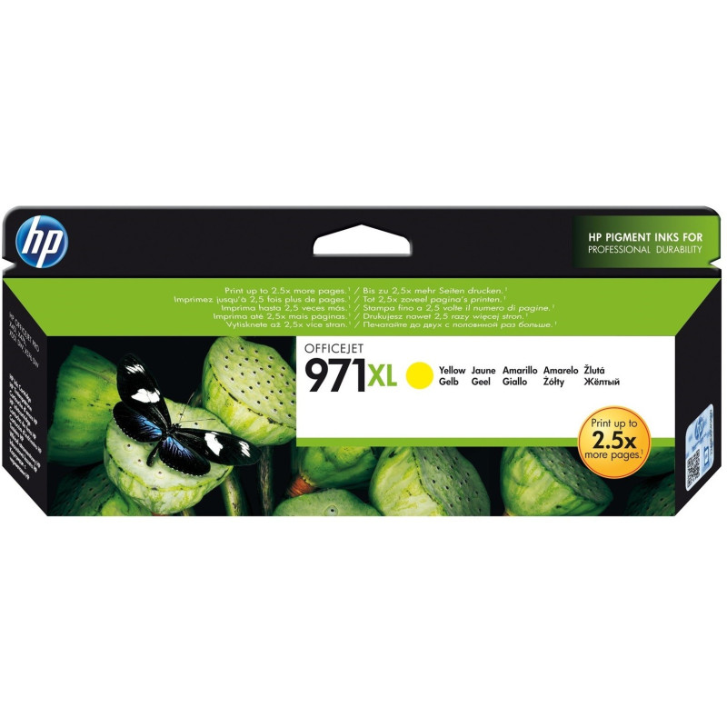 Cartouche d'encre grande capacité HP d'origine 971XL Jaune (CN628AE) Hp