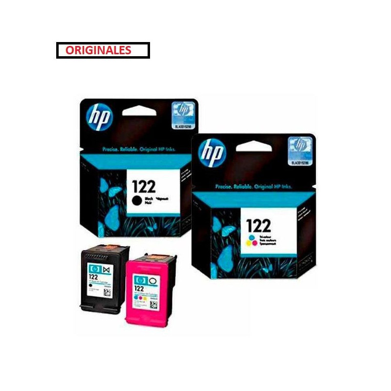 HP Pack Cartouche 122 NOIR + 122 COULEUR - Produits Authentiques