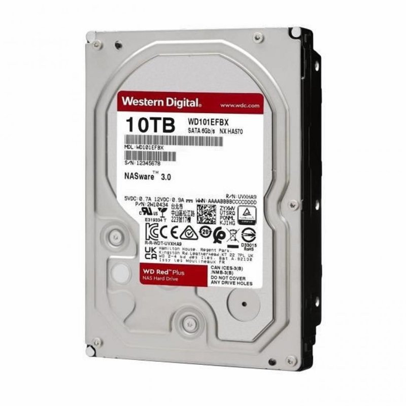 Disque Dur 3.5 Western Digital WD Red Plus 10 To 7200 RPM (WD101EFBX)