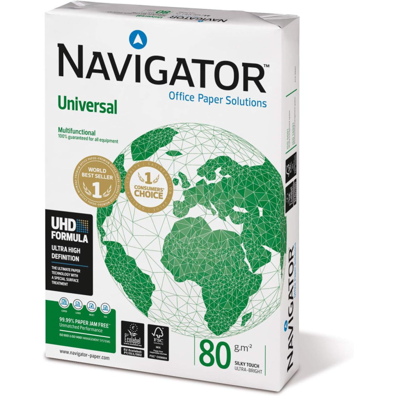 Ramette de papier Navigator Universal NAVA480 Papier A4, 80 g/m² 5 flux (500 feuilles) GENERIC