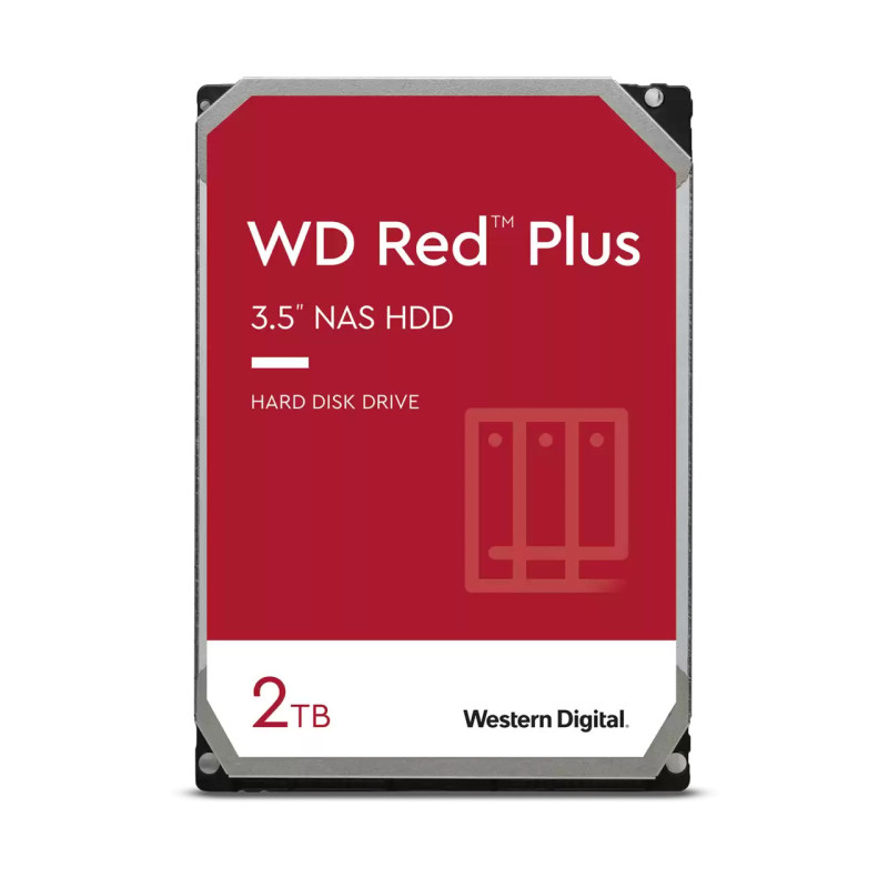 Disque Dur 3.5 Western Digital WD Red Plus 2 To 5400 RPM (WD20EFPX) pour serveur NAS Wetern Digital