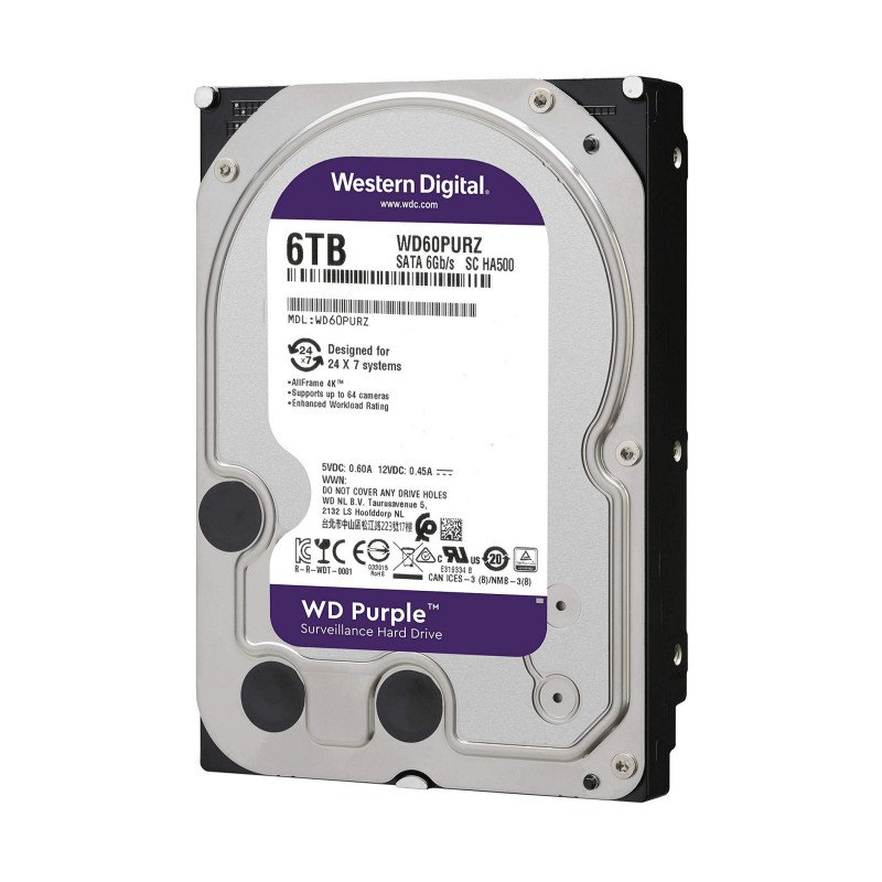 Disque Dur interne Western Digital Purple 6 To 3.5 6 To (WD64PURZ)