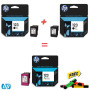 Pack de 2 Cartouches HP 123 Noir + 1 Cartouche 123 Tri-couleur ( Jeux Fleurissant Offert ) Hp