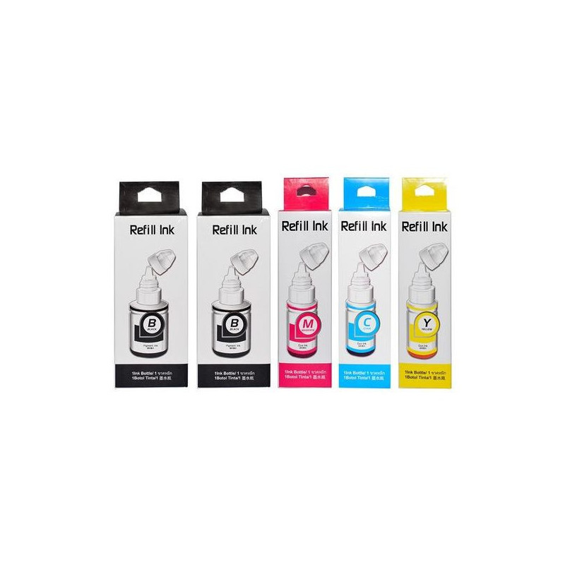 Pack 5 bouteilles d'encre compatible avec CANON Pixma Gi-490 GENERIC