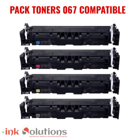 Pack toners 067 compatible BK/C/Y/M pour les imprimantes MF656Cdw, MF654Cdw, MF653Cdw, LBP633Cdw et LBP632Cdw GENERIC