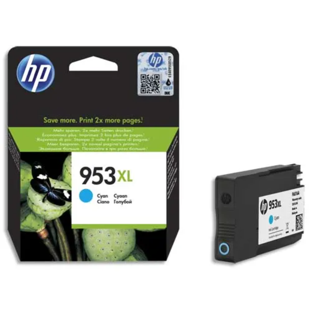 Cartouche d'encre double capacité HP HP 953XL Cyan d'origine (F6U16AE)